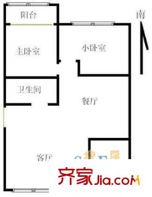 上海 塘東小區(qū)2室 戶型圖