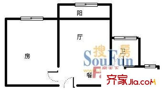 森林灣家園戶(hù)型圖戶(hù)型圖 1室2廳1衛(wèi)1廚
