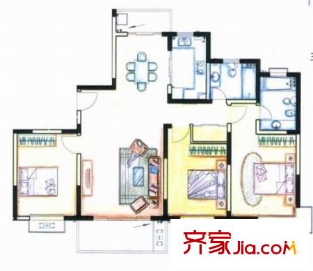 鼎信公寓 4室 户型图