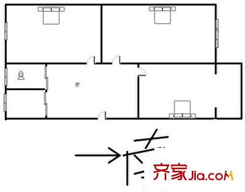 鼎信公寓 4室 户型图