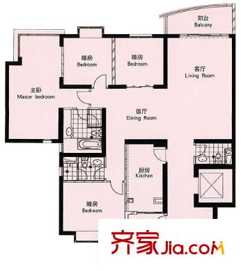 紫光大廈戶型圖戶型圖 4室2廳2衛(wèi)1廚