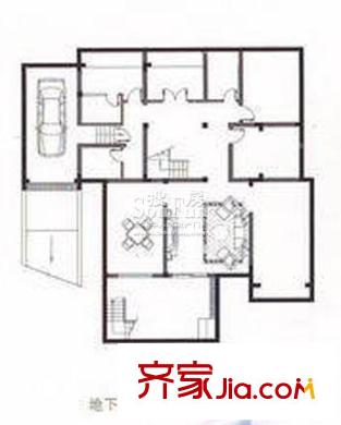 德邑小城别墅户型图别墅A5户型 3室2厅1卫1厨