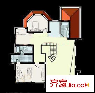 東源麗晶別墅戶型圖G46戶型二層 2室2衛(wèi)