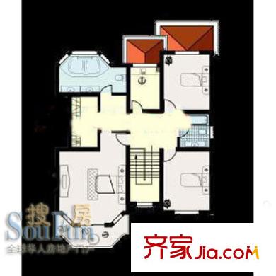 東源麗晶別墅戶型圖D戶型二層 3室2衛(wèi)