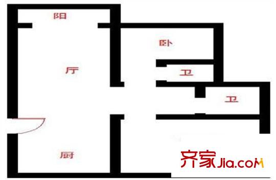高境苑户型图户型图 2室2厅2卫1厨