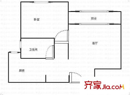 景舒苑一村 1室 户型图