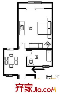 東溝三村 2室 戶型圖