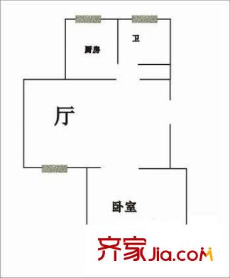 金楓公寓 1室 戶型圖