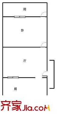 龙柏西郊公寓户型图户型图 1室1厅1卫1厨