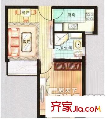 文宝苑户型图户型图 1室1厅1卫1厨