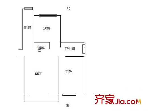 天山华庭户型图户型图 2室2厅1卫1厨