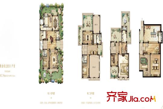 晶苑四季御庭四期H3户型 3室3厅3卫1厨
