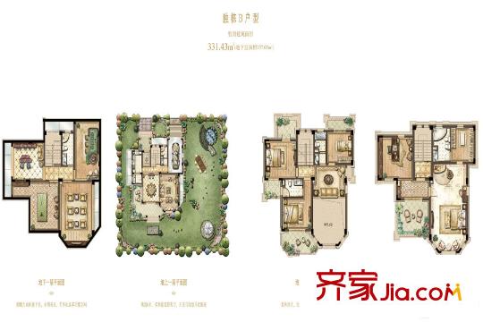 晶苑四季御庭四期B户型 4室4厅5卫1厨
