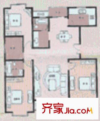 華飛公寓戶型圖3室2廳2衛(wèi)1廚
