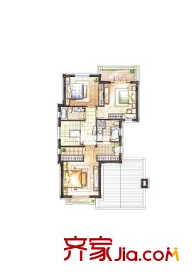 東郊紫園A戶型二層 3室2衛(wèi)