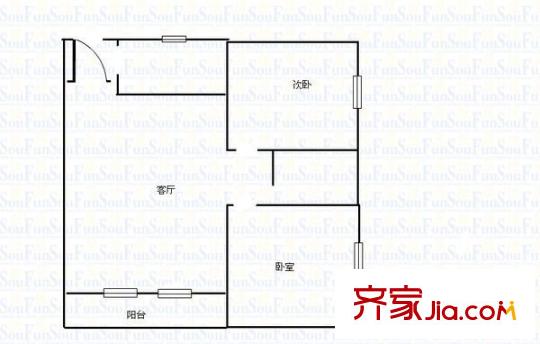 昌里雅苑 2室 戶(hù)型圖