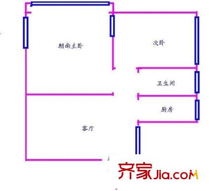 香山新村西北街坊戶型圖戶型圖 2室1廳1衛(wèi)1廚