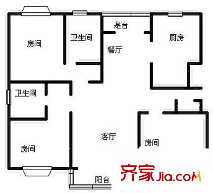 鵬欣家園戶型圖戶型圖 3室2廳2衛(wèi)1廚