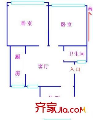 香山新村西北街坊 3室 戶型圖