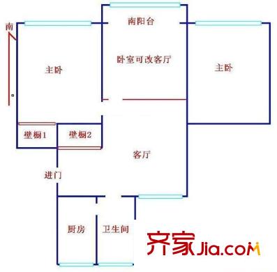 香山新村西北街坊戶型圖戶型圖 3室1廳1衛(wèi)1廚