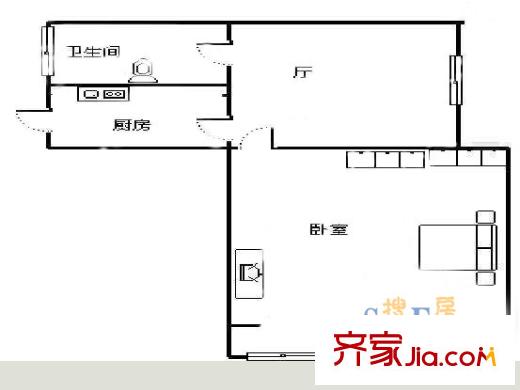 德诚大厦1室1厅1厨1卫