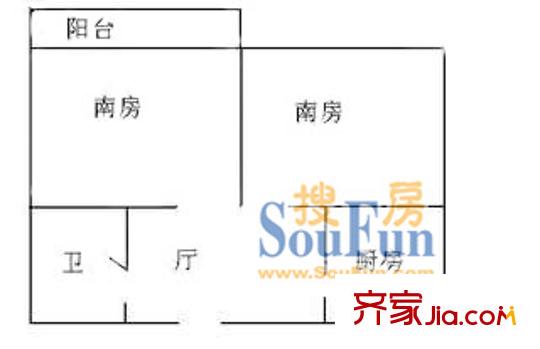 德诚大厦2室1厅1厨1卫
