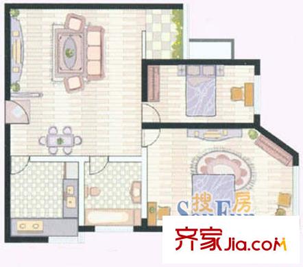 德诚大厦2室2厅1厨2卫