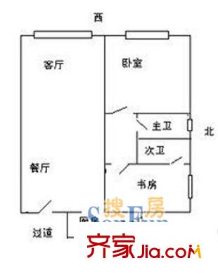 荣轩大厦户型图222 户型图 2室2厅2卫1厨