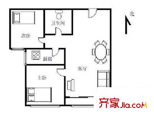 明竹公寓 3室 戶型圖