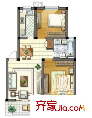 上海 聽潮一村2室 戶型圖