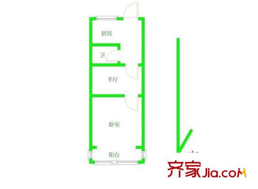 天成小区户型图户型图 1室1厅1卫1厨