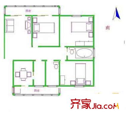 上海 三佳苑 户型图