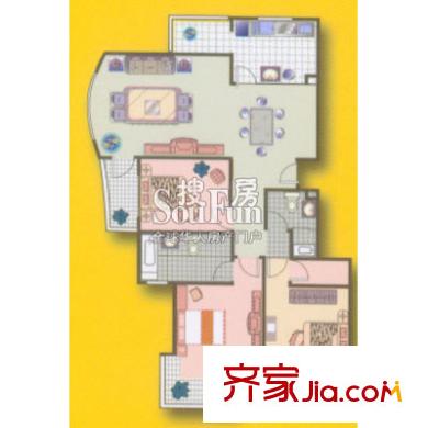 丹芳苑戶(hù)型圖3室2廳2衛(wèi)1廚
