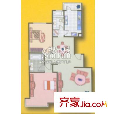 丹芳苑戶型圖2室2廳2衛(wèi)1廚