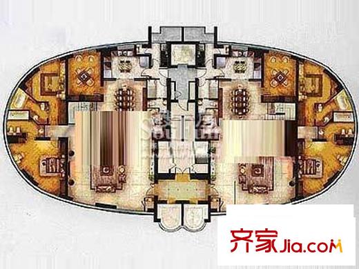王子晶品户型图复式一层户型图