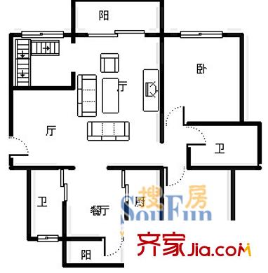 華高新苑北苑戶型圖上海 華高新苑(北苑) 戶型圖 2室2廳2衛(wèi)1廚