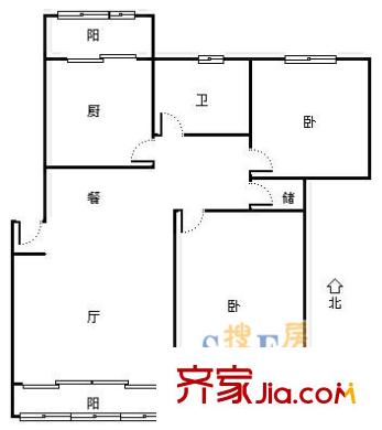 華高新苑北苑戶型圖上海 華高新苑(北苑) 戶型圖 2室2廳1衛(wèi)1廚