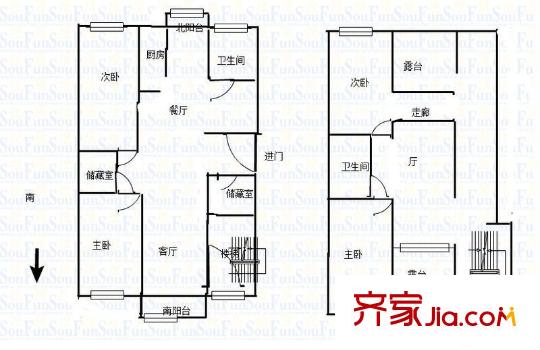 華高新苑北苑 4室 戶型圖