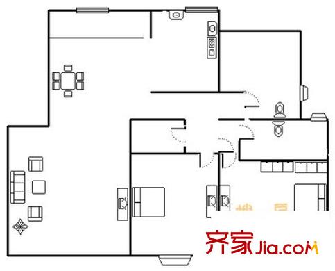 曹杨五月天户型图户型图 2室2厅1卫1厨