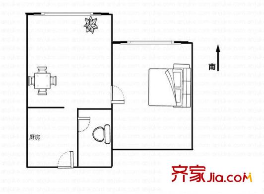 高南新村戶型圖戶型圖 1室1廳1衛(wèi)1廚