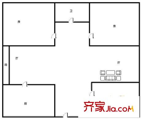 高南新村戶型圖戶型圖 3室2廳1衛(wèi)1廚