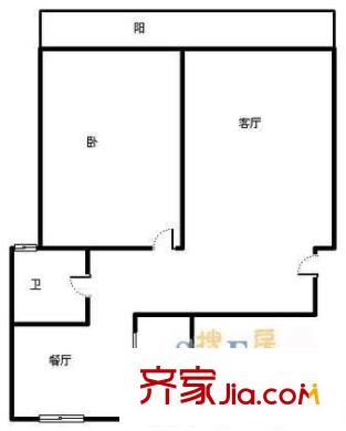 万里雅筑 1室 户型图