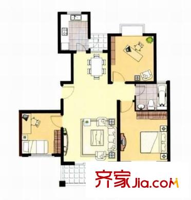 万里雅筑 3室 户型图