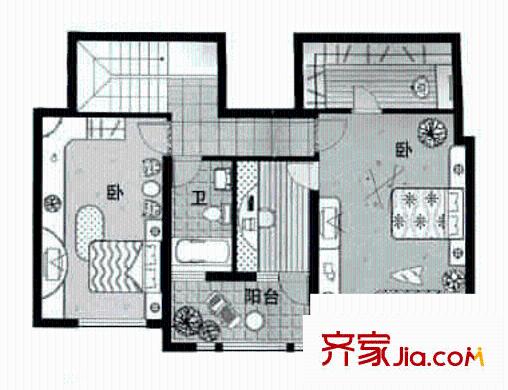 今達(dá)花園戶型圖戶型圖 3室2廳2衛(wèi)1廚