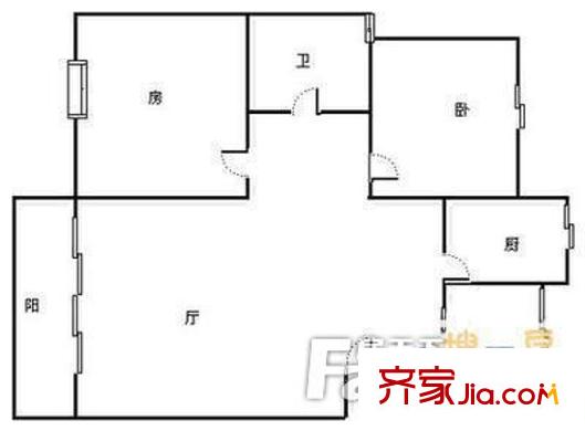 高盛家園戶型圖戶型圖 3室1廳1衛(wèi)1廚
