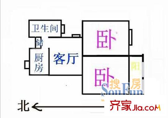 前哨路198弄小區(qū)戶型圖上海 前哨路198弄 戶型圖 2室1廳1衛(wèi)1廚