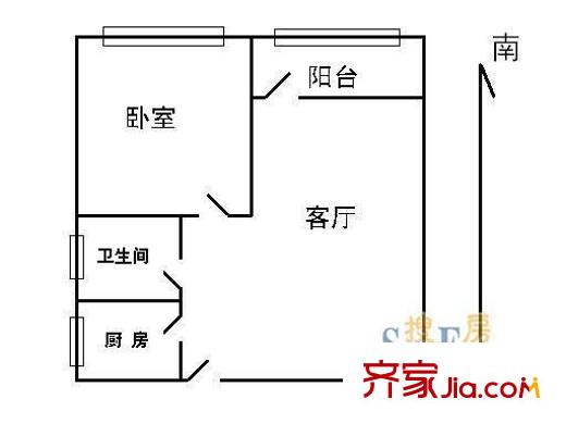 水清年华花园 1室 户型图