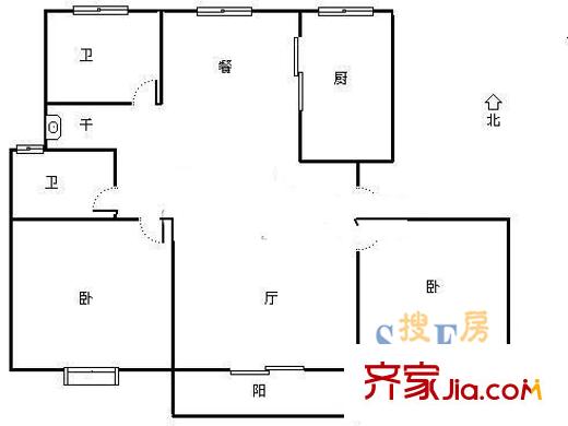 東陸新村二街坊戶型圖上海 東陸二街坊 戶型圖 2室2廳2衛(wèi)1廚