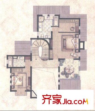 圣塔路斯C2户型二层 4室3厅4卫1厨