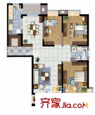 金橋新城一期金石苑3室2廳2衛(wèi)1廚